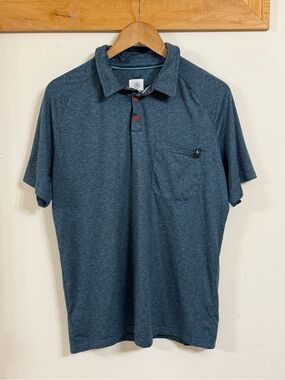 Flylow Men's Heather Blue Pocket Polo — Casual Performance Shirt